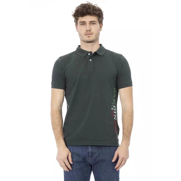 Trendy Green Polo Shirt with Embroidery