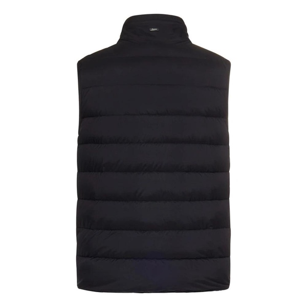 Black Nylon Gilet with Fine Down Padding