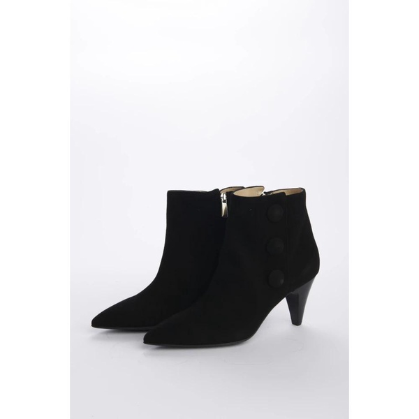 Le Fabian Button Heel Leather Shoes