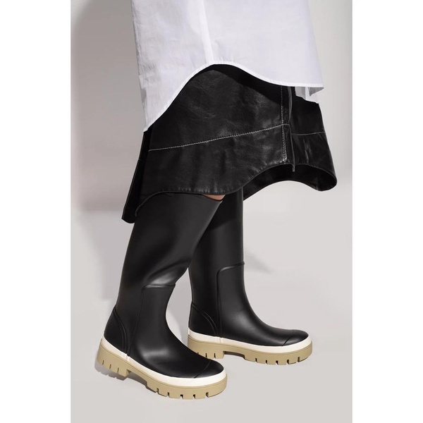 Black and White Hurricane Rain Boots