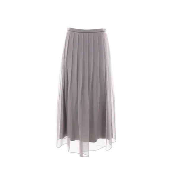 Brunello Cucinelli Pleated Chiffon Midi Skirt