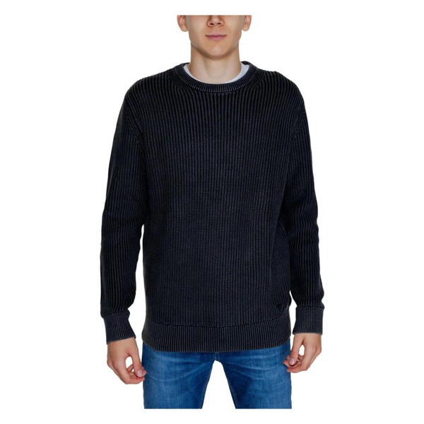 Black Cotton Knit Sweater