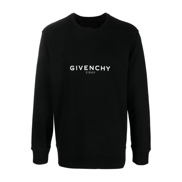 Black Logo Print Crew Neck Sweater