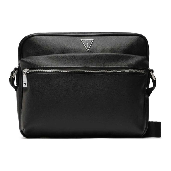 Men's Black Saffiano Smart Shoulder Bag