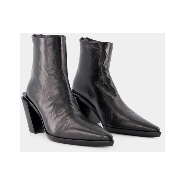 Black Leather Ankle Boots - Florentine