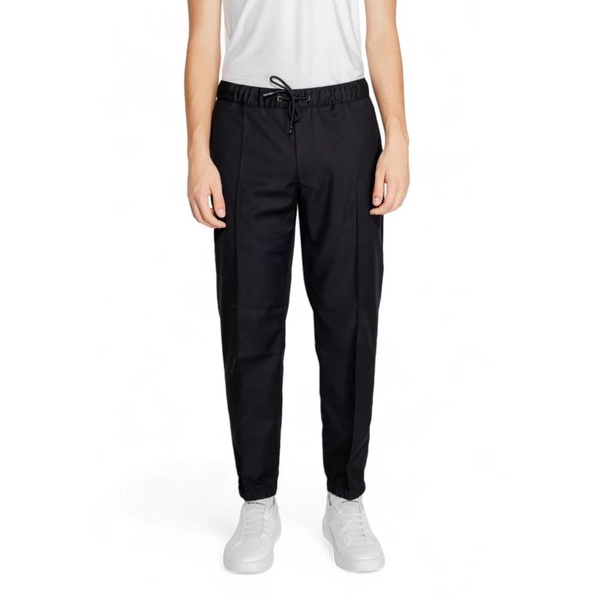 Black Plain Trousers with Front Pockets