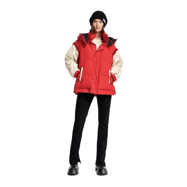 ESSTIEL ANTWERP CLASP RED HOODED PADDED JACKET