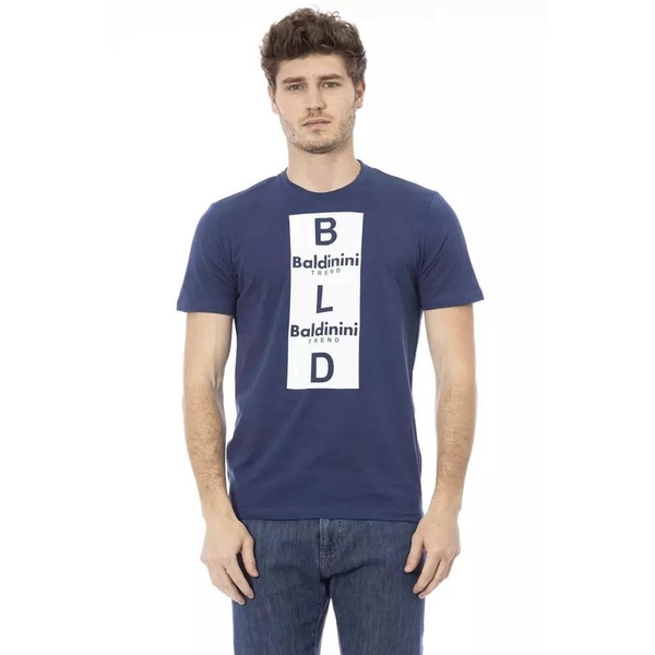 Blue Cotton Casual T-Shirt