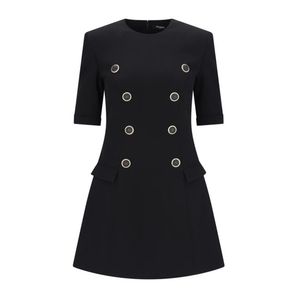 BALMAIN Classic Black Mid Skirt for Women | 24FW Collection