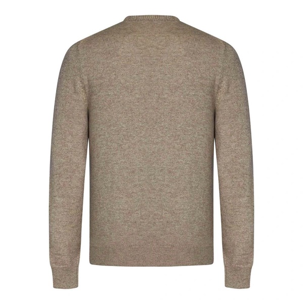 Brown Cashmere Knit Crewneck Sweater