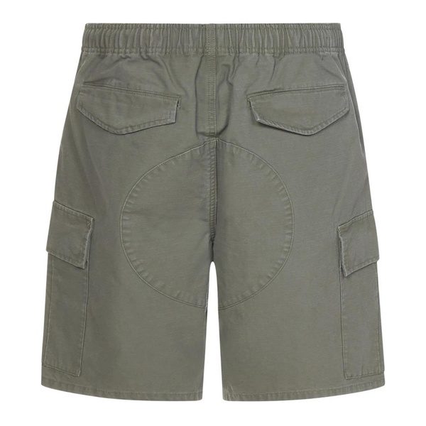 Green Cargo Shorts Elasticated Waistband