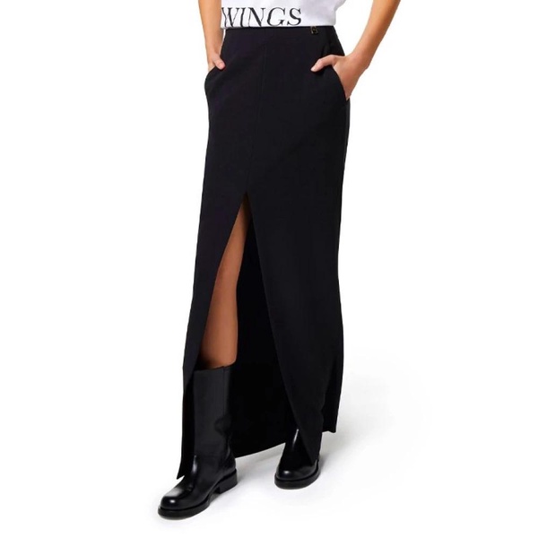 Long Black Skirt with Side Slit