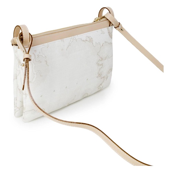 White Leather Accent Shoulder Bag