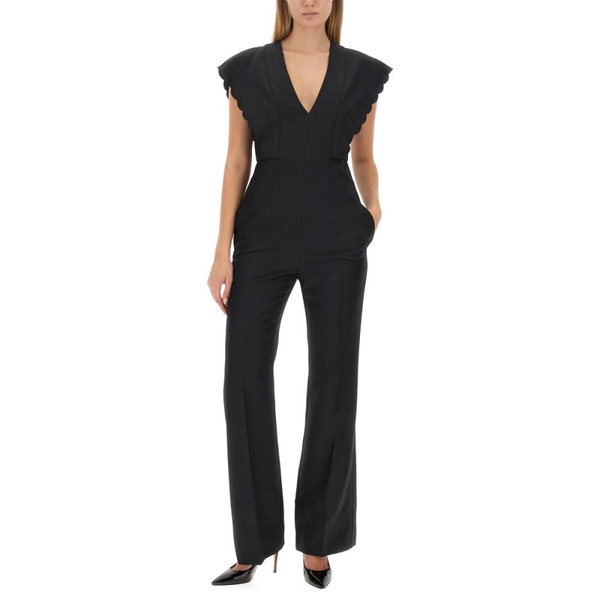 Flare Fit Jumpsuit in Grain de Poudre