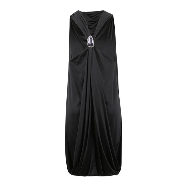 Lanvin Brooch-Detailed Satin Midi Dress