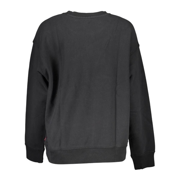 Black Cotton Sweater with Logo Print