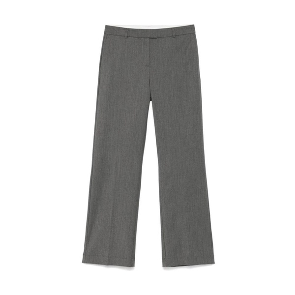 Dark Grey Pleated Cropped Trousers