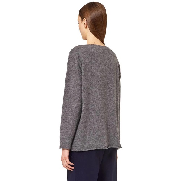 Gray Cashmere Boatneck Sweater