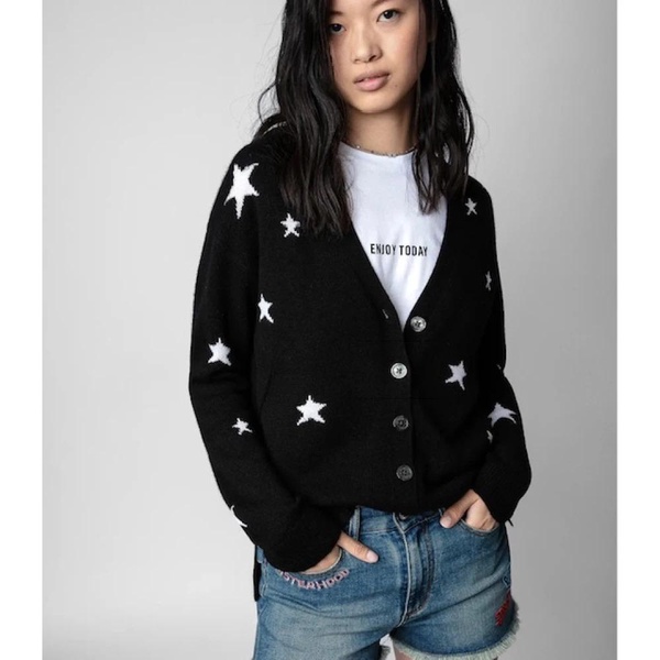 Black Cashmere Star Pattern Jacket