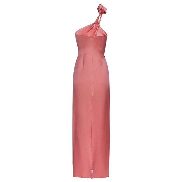 Silk Rose Applique Midi Dress