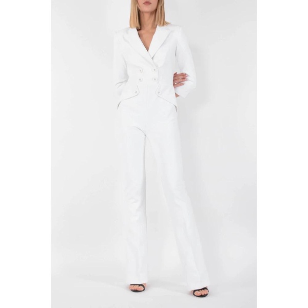 Double-breasted jumpsuit in stretch crepe