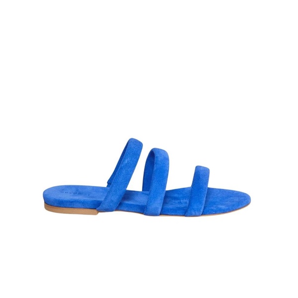 Blue Suede Strappy Sandals