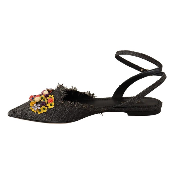 Floral Crystal Embellished Flat Sandals