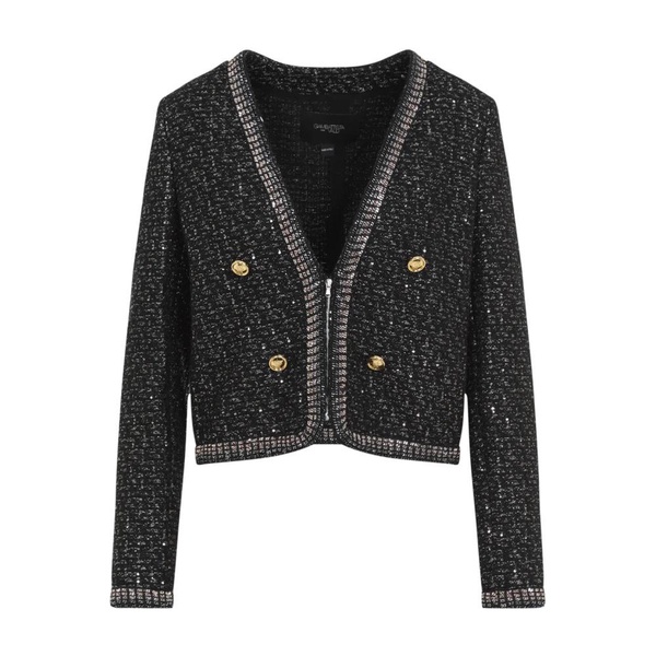 Black Silver Boucle Jacket