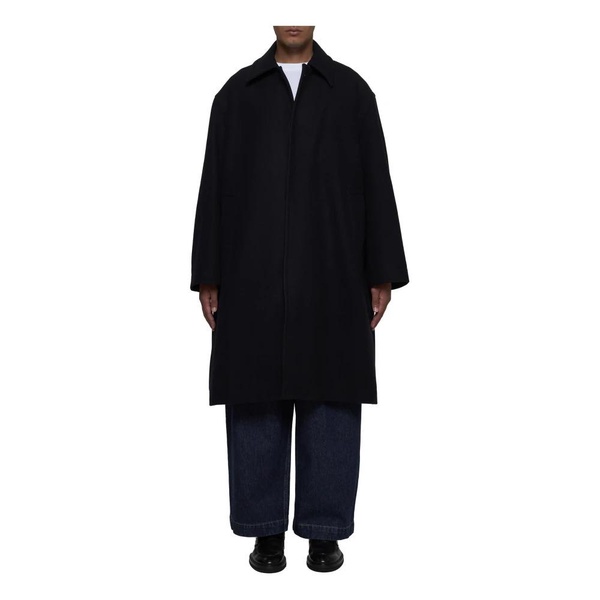 Oversized Dark Navy Wool Blend Coat