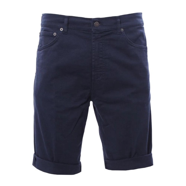 Stretch Cotton Bermuda Shorts with Metallic Logo