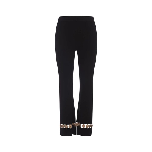 Embellished wool & silk flared pants