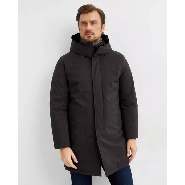 Black Puffer Coat with Hood