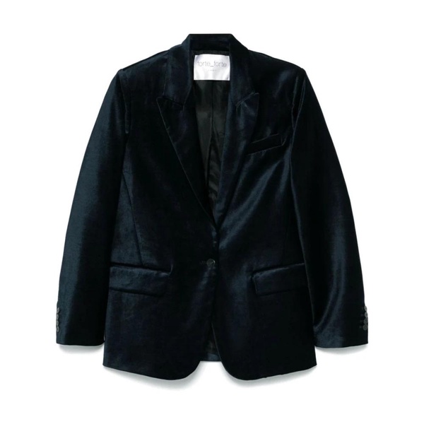 Blue Velvet Jacket Peak Lapels