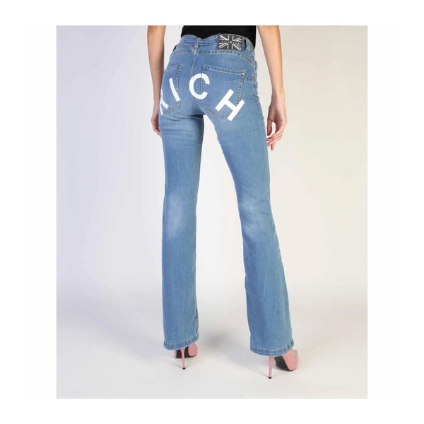 Solid Colour Jeans with Zip Fastening and Stud Details