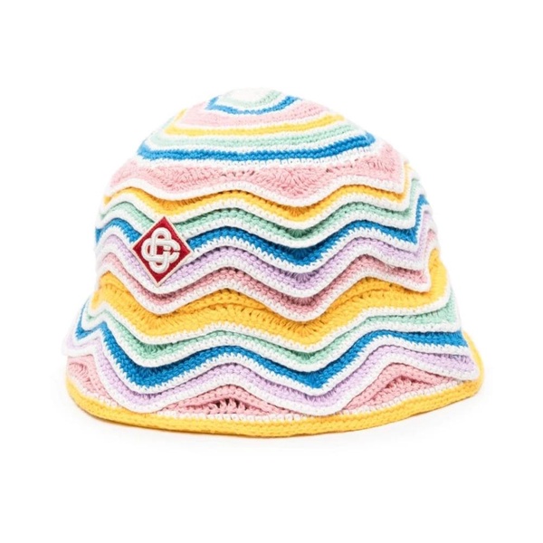 Gradient Wave Crocheted Cotton Bucket Hat