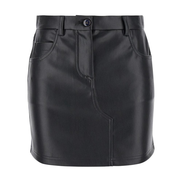 Black Eco Leather Mini Skirt