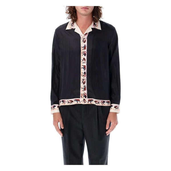 Black Bull Print Long Sleeve Shirt