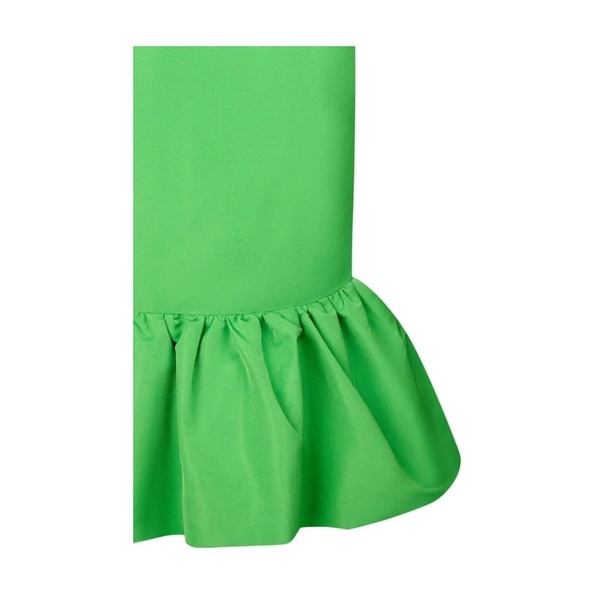 Green Taffeta Midi Skirt