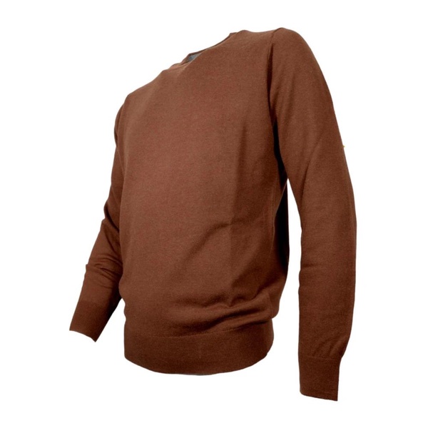 Brown Cashmere Silk Sweater Slim Fit