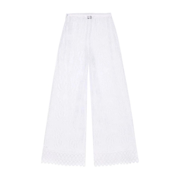 White Lace Wide Leg Trousers