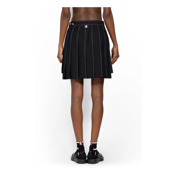 Navy Pleated Mini Skirt