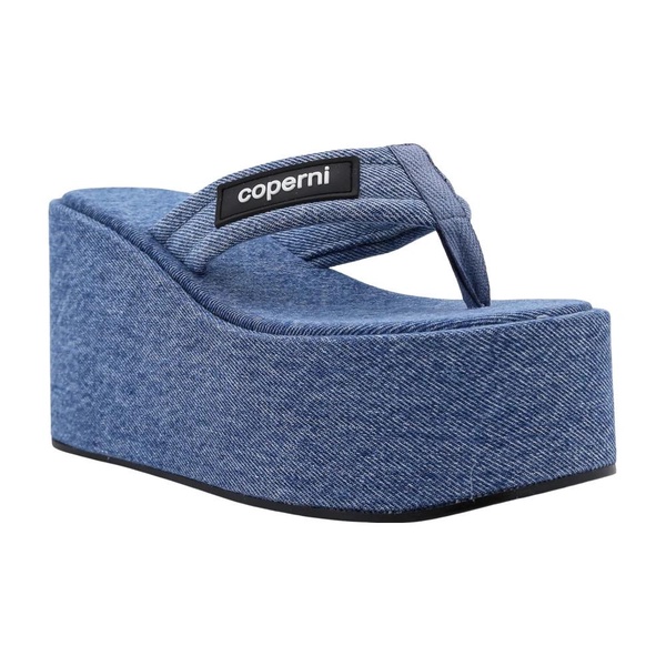 Denim Logo Patch Sandals