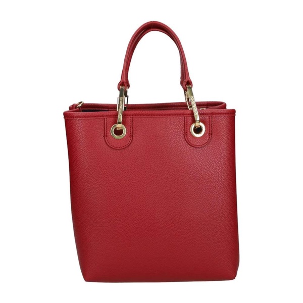 Burgundy Synthetic Women's Shopping Bag