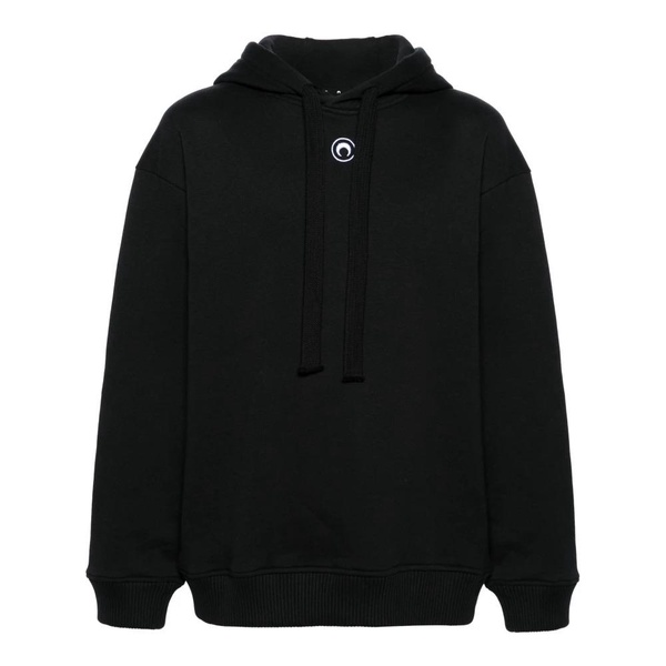 Black Knit Crescent Moon Hoodie