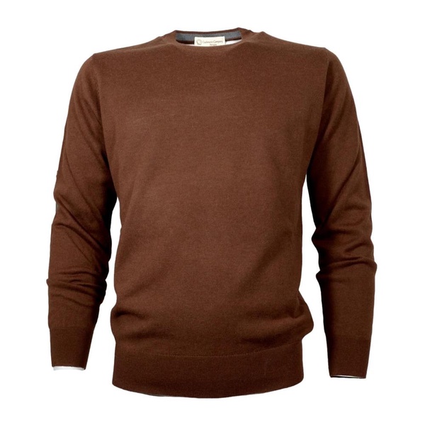 Brown Cashmere Silk Sweater Slim Fit