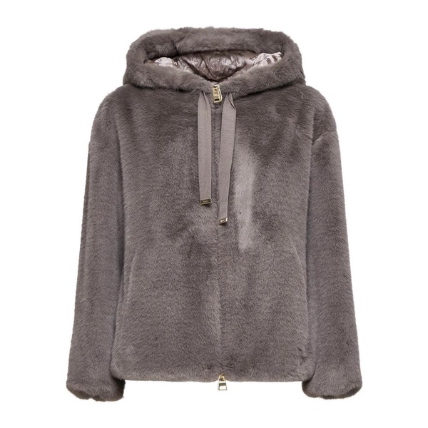 Faux Fur Bomber Jacket Dove Grey