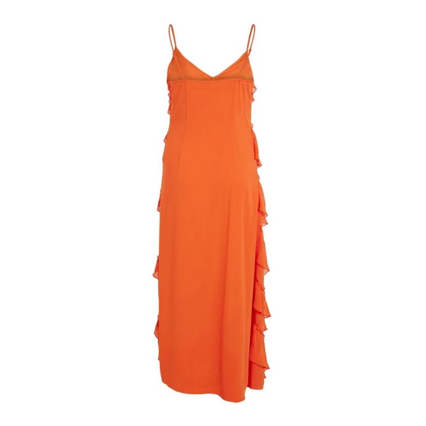 Orange V-Neck Summer Dress