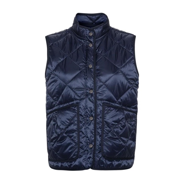 Navy Blue Quilted Sleeveless Jacket