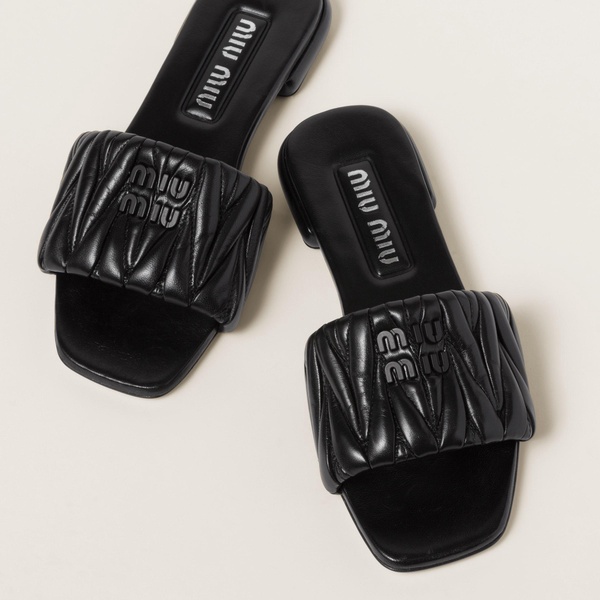 quilted leather slides