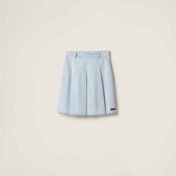 pleated chambray skirt